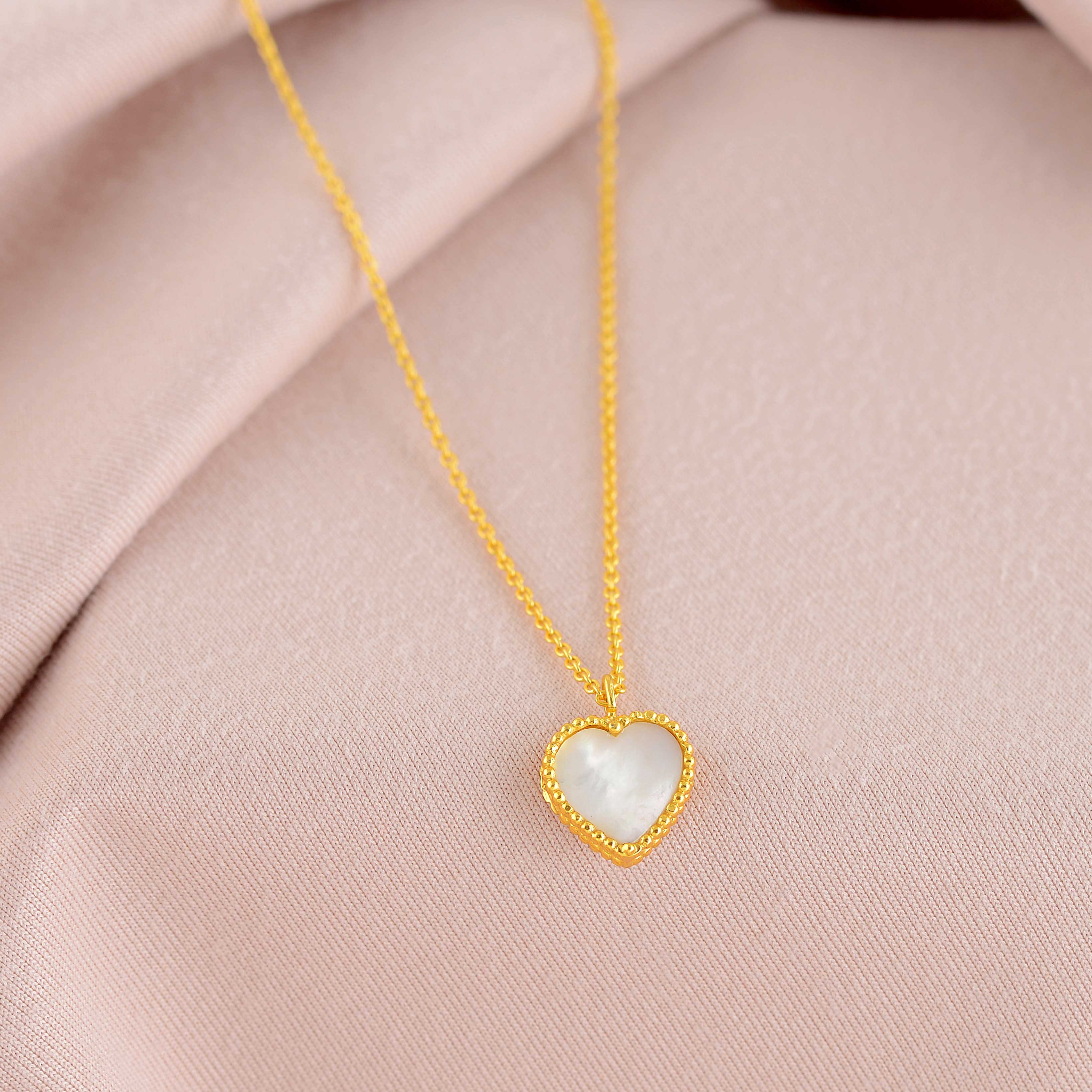 Captivating Heart Stone Necklace - Krishna Jewellers Pearls and Gems